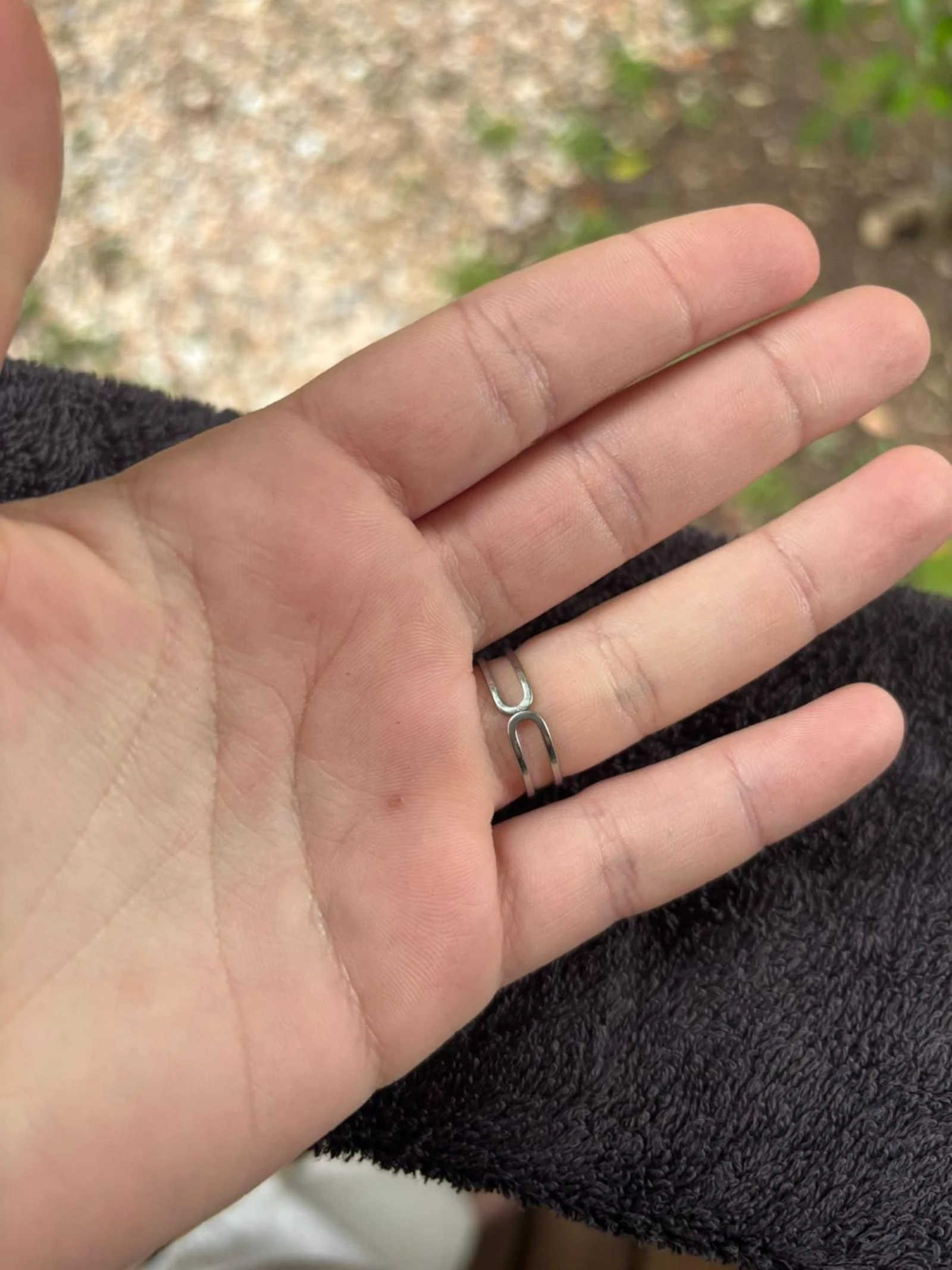 Adjustable stainless steel amethyst ring – photo 3